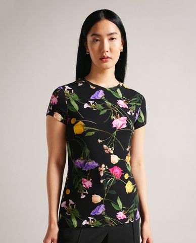  TED BAKER - Áo thun nữ cổ tròn tay ngắn Vikina 
