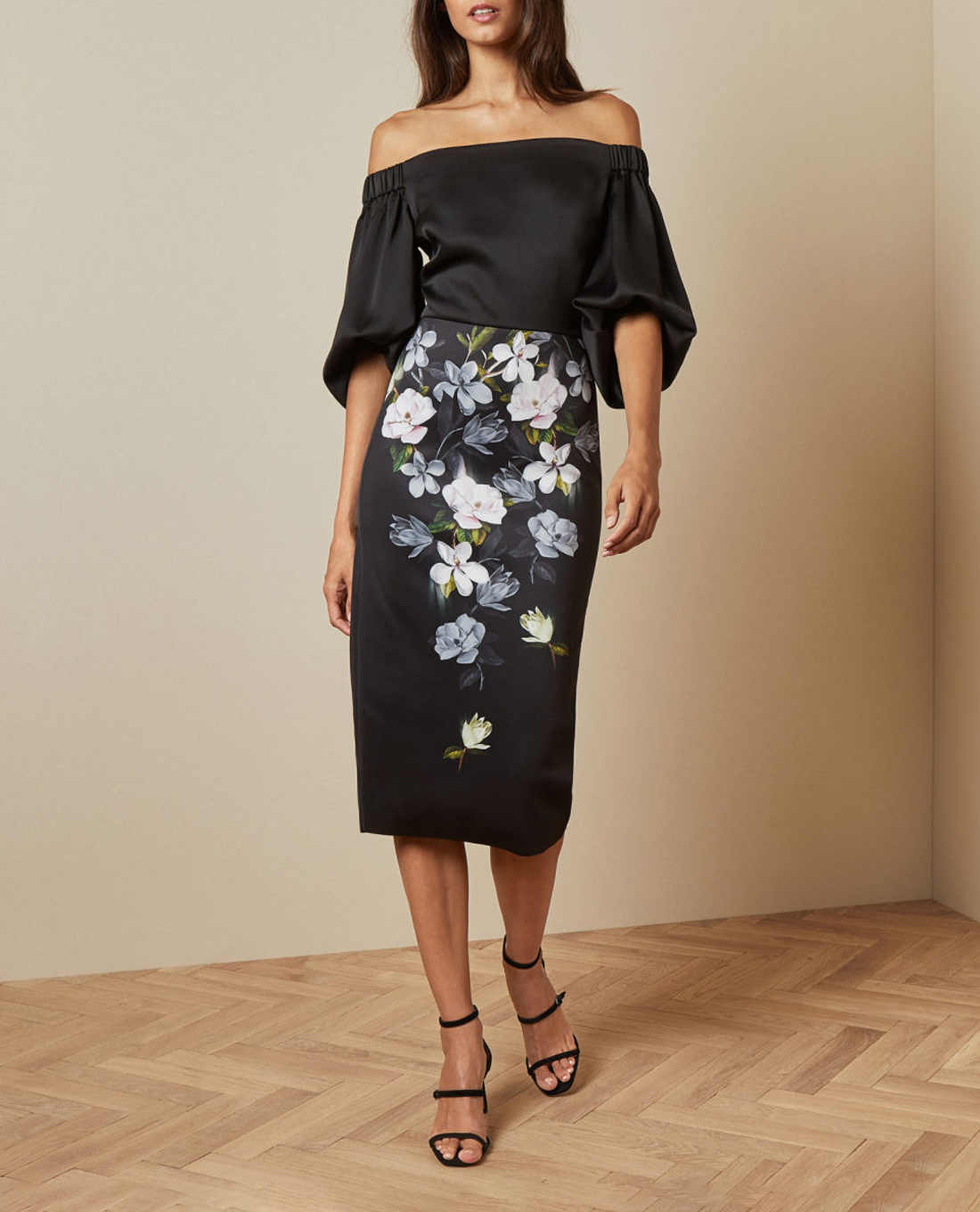 TED BAKER - Đầm midi bút chì bẹt vai Adalli