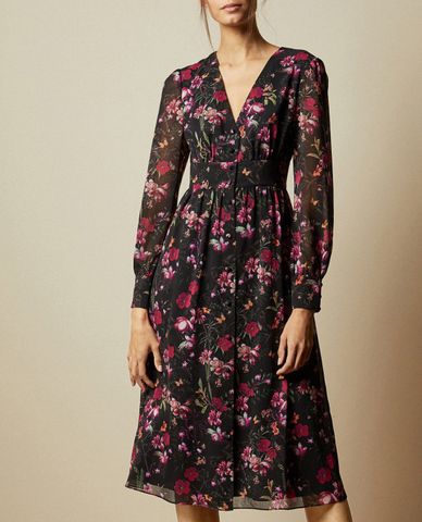  TED BAKER - Đầm midi họa tiết hoa Adriela 