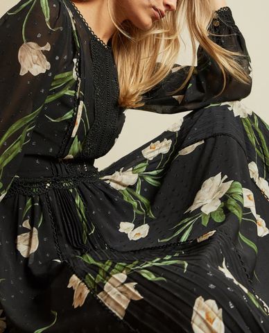  TED BAKER - Đầm maxi tay dài họa tiết hoa Deenha 