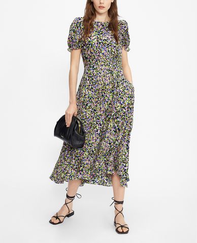  TED BAKER - Đầm midi cổ tròn ngắn tay Graduated Deyja 