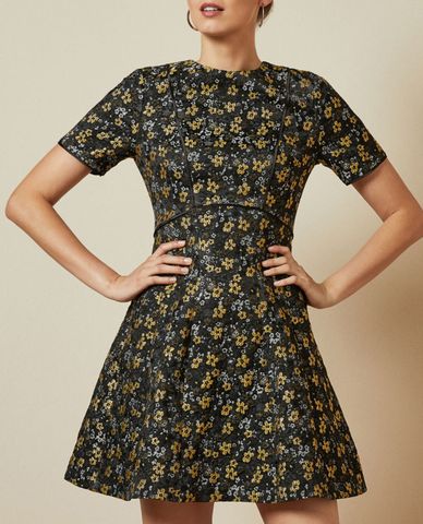  TED BAKER - Đầm mini chữ A cổ tròn Divwine 