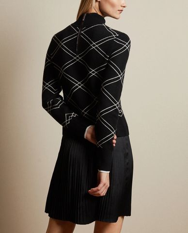  TED BAKER - Đầm mini tay dài cổ trụ Floriiy 