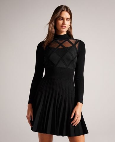  TED BAKER - Đầm xếp li mini tay dài Fyonah 