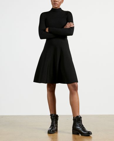  TED BAKER - Đầm midi tay dài cổ trụ Button Detail Skater 