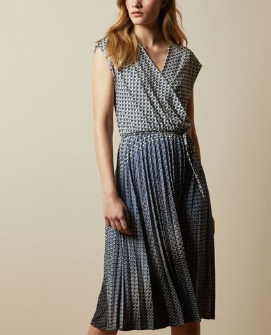  TED BAKER - Đầm midi cổ V tay ngắn Leilann Masquerade 