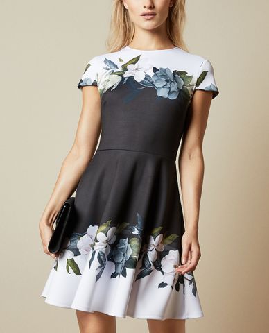  TED BAKER - Đầm mini cổ tròn ngắn tay Louva 