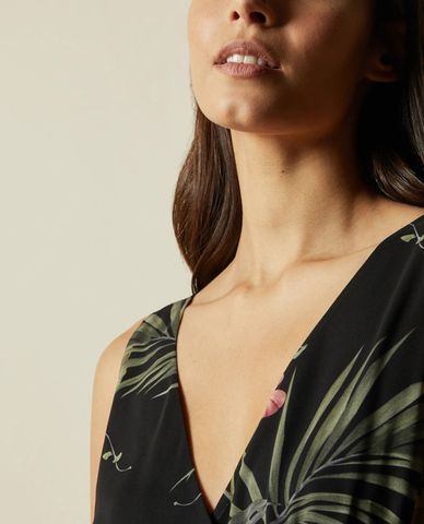  TED BAKER - Đầm midi cổ V sát nách Malinae 