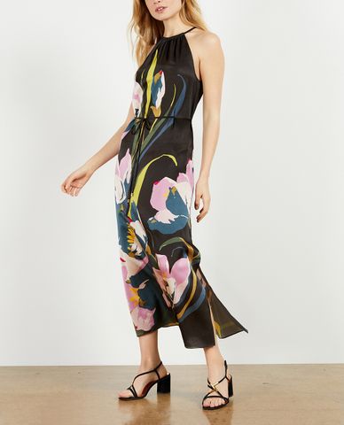  TED BAKER - Đầm midi cổ yếm sát nách Piana 