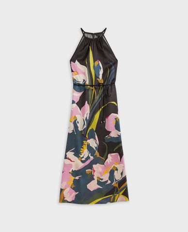  TED BAKER - Đầm midi cổ yếm sát nách Piana 