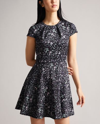  TED BAKER - Đầm mini cổ tròn ngắn tay Tiame 