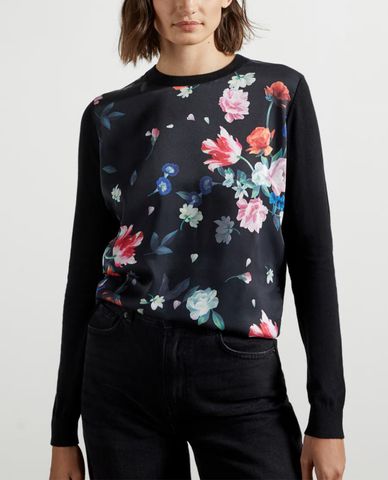  TED BAKER - Áo sweatshirt nữ tay dài họa tiết hoa Befanyy 