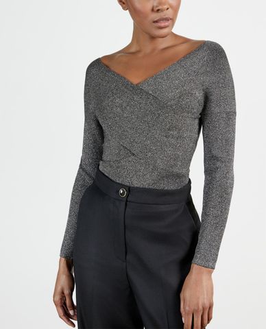  TED BAKER - Áo kiểu nữ dệt kim cổ V tay dài Kyyraa 