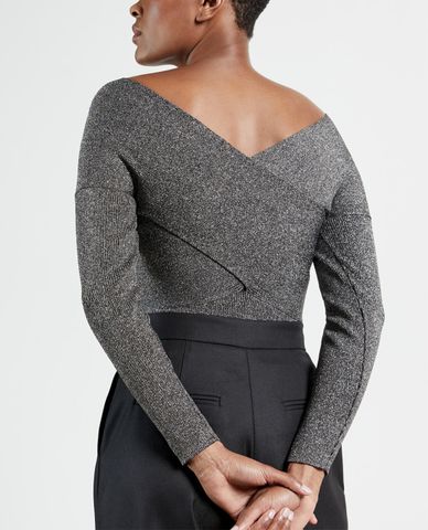  TED BAKER - Áo kiểu nữ dệt kim cổ V tay dài Kyyraa 