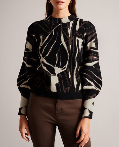  TED BAKER - Áo dệt kim nữ tay dài cổ tròn Marelia 