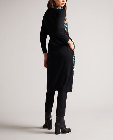  TED BAKER - Áo khoác cardigan nữ cổ V dáng dài phối thắt lưng Tilja 