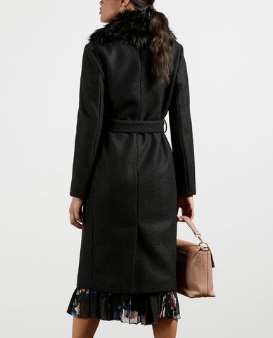  TED BAKER - Áo khoác măng tô phối lông Corinna 