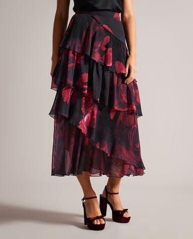  TED BAKER - Chân váy xếp tầng midi Ferelia 