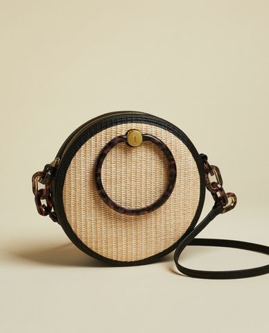  TED BAKER - Túi đeo chéo hình tròn Resin Handle Woven 