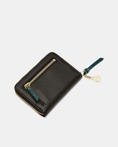  TED BAKER - Ví nữ khóa kéo zip Black Harre 