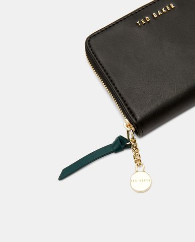  TED BAKER - Ví nữ khóa kéo zip Black Harre 