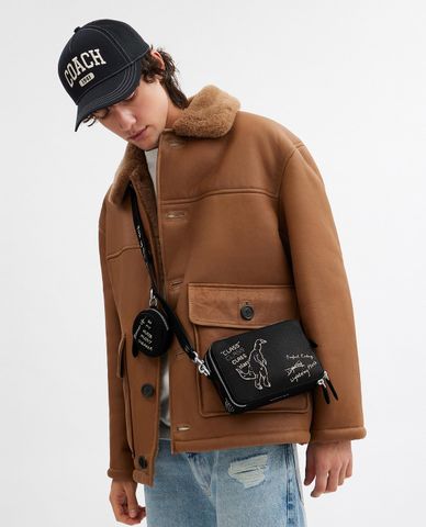  COACH - Túi đeo chéo nam phom chữ nhật Charter With Sketch Print 