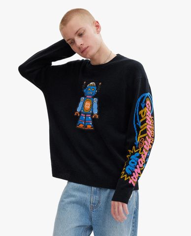  COACH - Áo sweater nam cổ tròn tay dài Cosmic 
