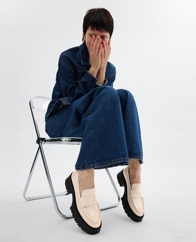  COACH - Giày lười nữ đế vừa Leah 