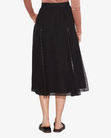  COACH - Chân váy midi voan xếp li Prairie Rivets 
