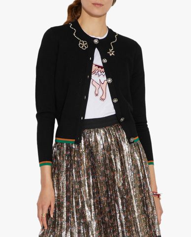  COACH - Áo cadigan nữ tay dài Crystal Embellished 