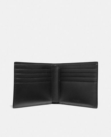  COACH - Ví da phối logo C kim loại Double Billfold 