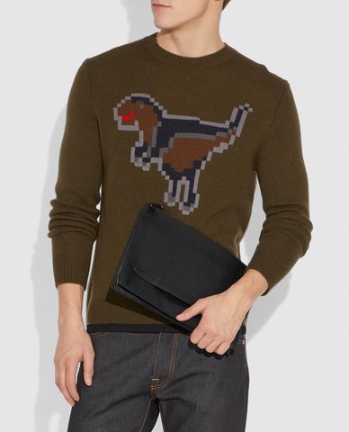  COACH - Ví cầm tay nam chữ nhật Manhattan 