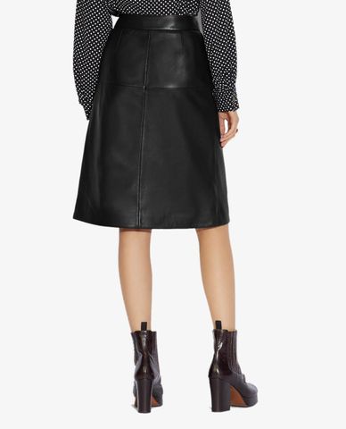  COACH - Chân váy midi dáng quấn nút cài Leather 