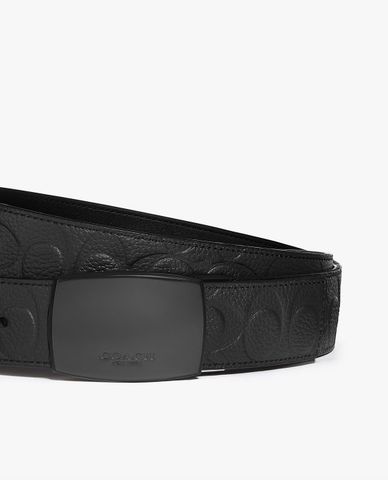  COACH - Thắt lưng nam bản vừa mặt khóa kim loại Plaque Buckle 