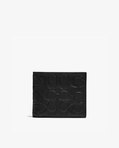  COACH - Ví da nam dạng gập 3 In 1 Signature Leather 
