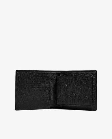  COACH - Ví da nam dạng gập 3 In 1 Signature Leather 