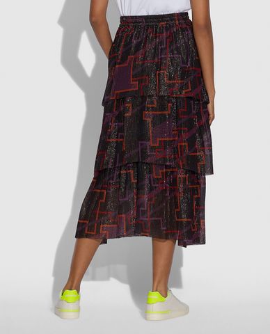  COACH - Chân váy midi xếp tầng Tiered 