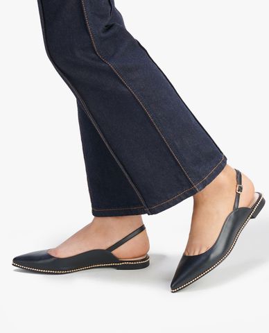  COACH - Giày búp bê nữ đế bệt mũi nhọn hở gót Vae Skimmer 