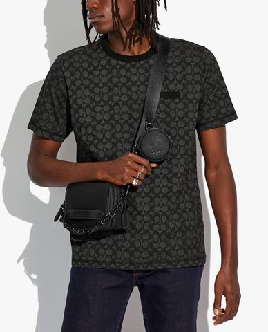  COACH - Túi đeo chéo nam chữ nhật Charter With Chain 