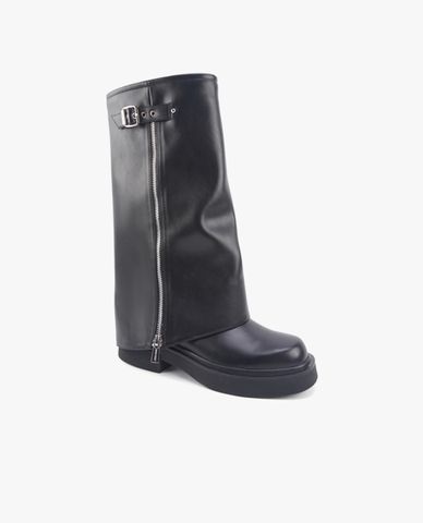  NINE WEST - Giày boots nữ đế thấp cá tính Camen 