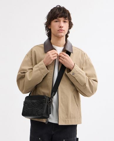  COACH - Túi đeo chéo nam phom chữ nhật Charter In Signature 