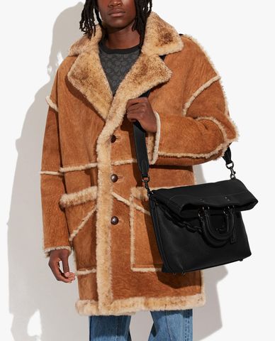  COACH - Túi xách nam chữ nhật phối chuỗi xích hiện đại 