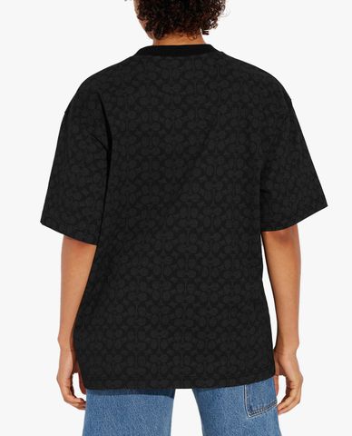  COACH - Áo thun nữ tay ngắn cổ tròn phom suông hiện đại 