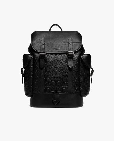  COACH - Balo nam da nắp gập rút dây thời trang Hitch In Signature 