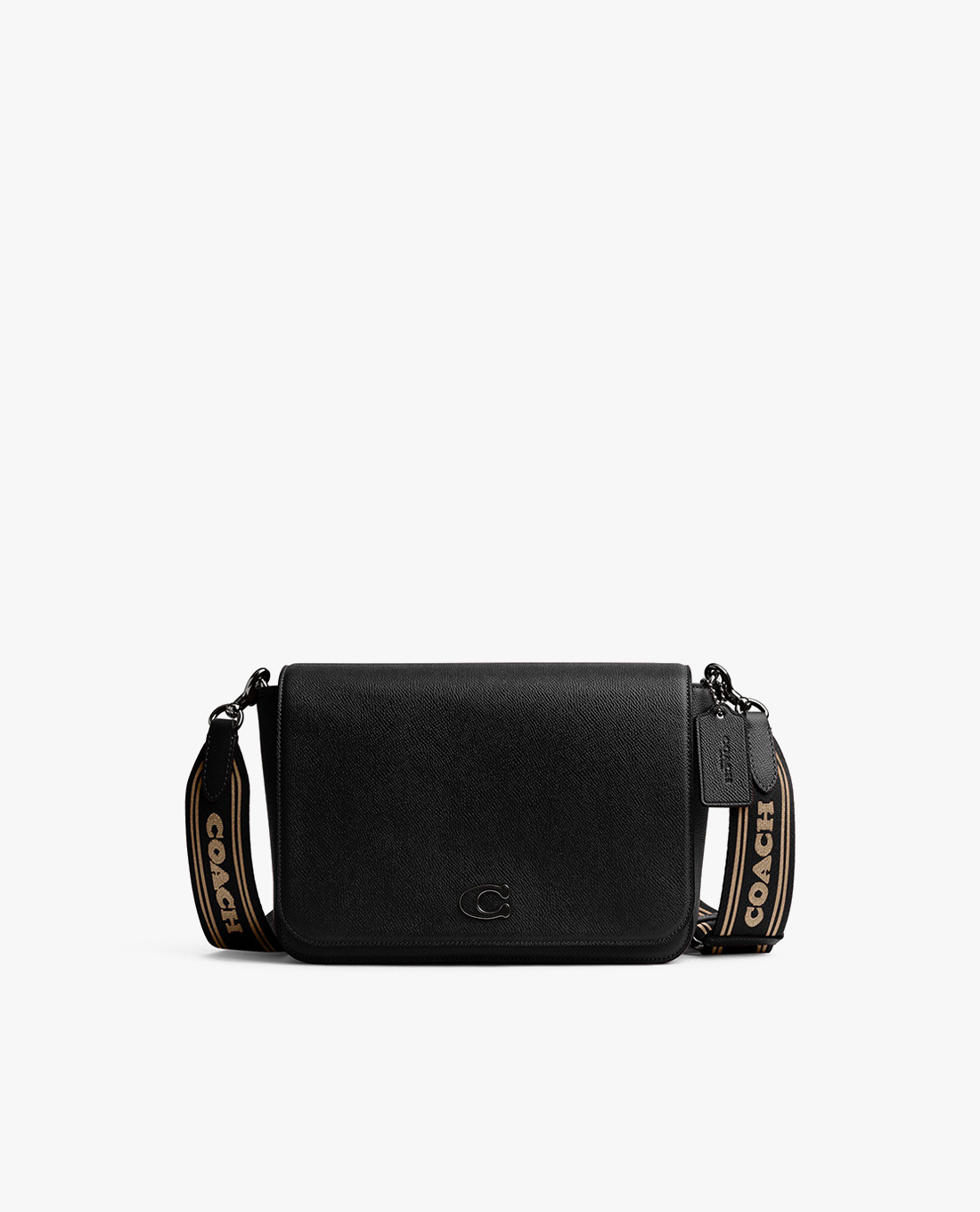 COACH - Túi đeo chéo nam nắp gập phom chữ nhật Signature Canvas Interior