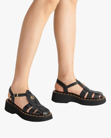  COACH - Giày sandals nữ đế cao quai ngang Vivienne 