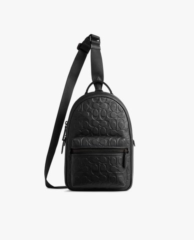  COACH - Túi đeo chéo nam Charter Monogram Debossed Leather 