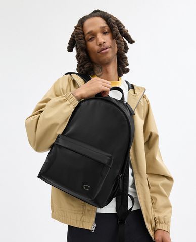  COACH - Balo nam phom chữ nhật phối logo Hall 