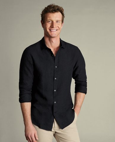  CHARLES TYRWHITT - Áo sơ mi nam cổ bẻ tay dài Pure Linen 