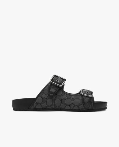  COACH - Dép nam quai ngang bản vừa monogram phối khoá gài Buckle 